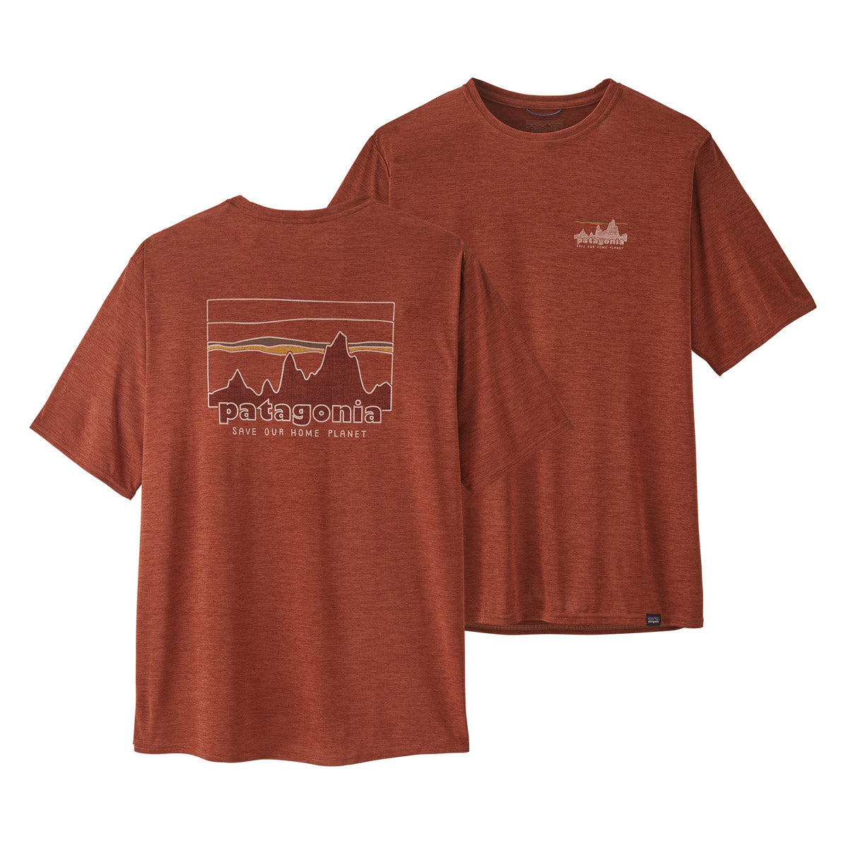 Patagonia Men's Capilene Cool Daily Graphic Shirt '73 Skyline: Burl Red X-Dye