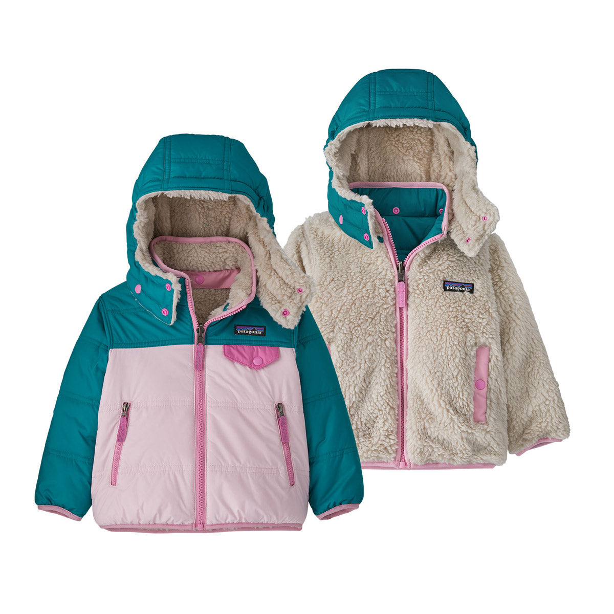 Patagonia Baby Reversible Tribbles Hoody Peaceful Pink