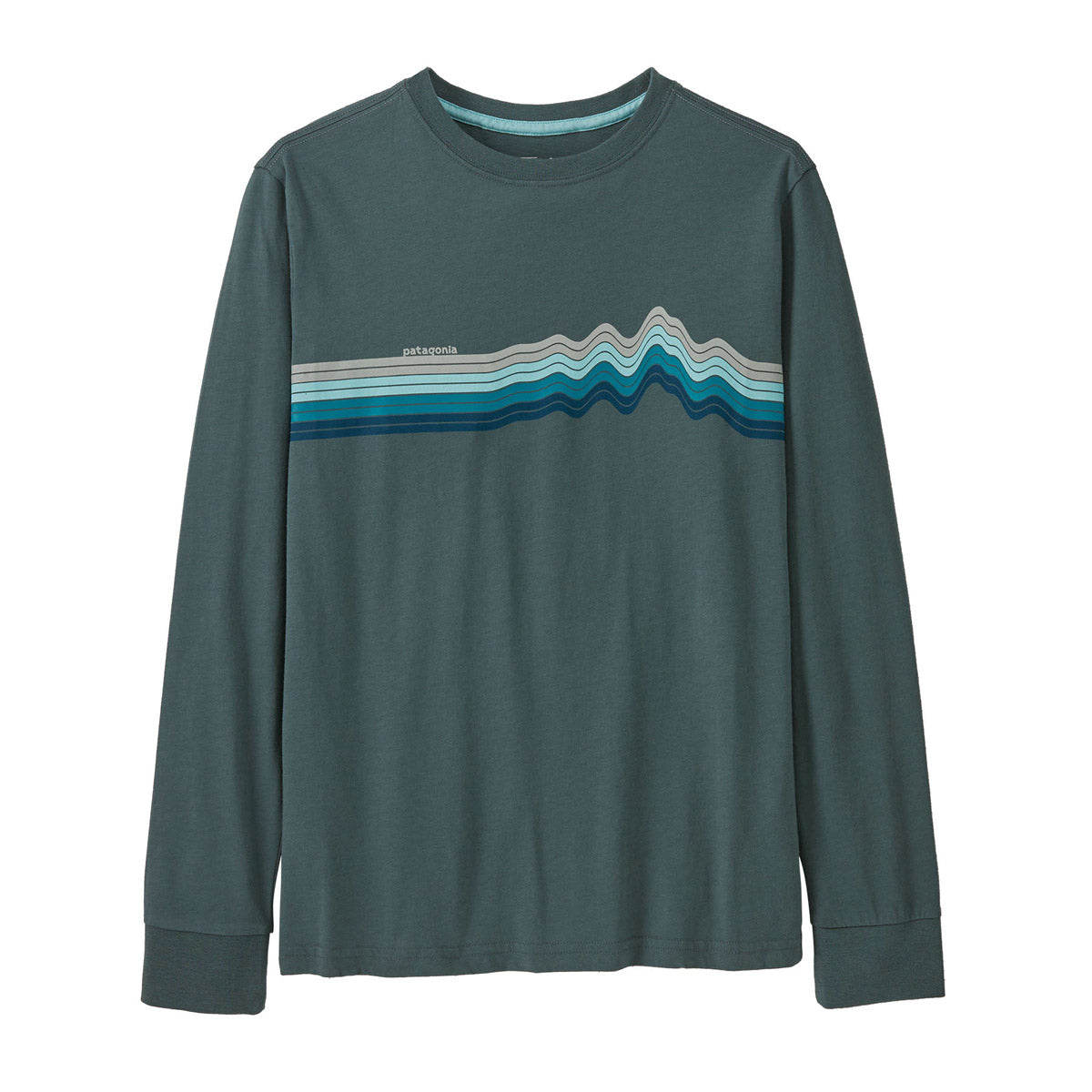 Kids&#39; Long-Sleeved Regenerative Organic Certified Cotton Ridge Rise Stripe T-Shirt