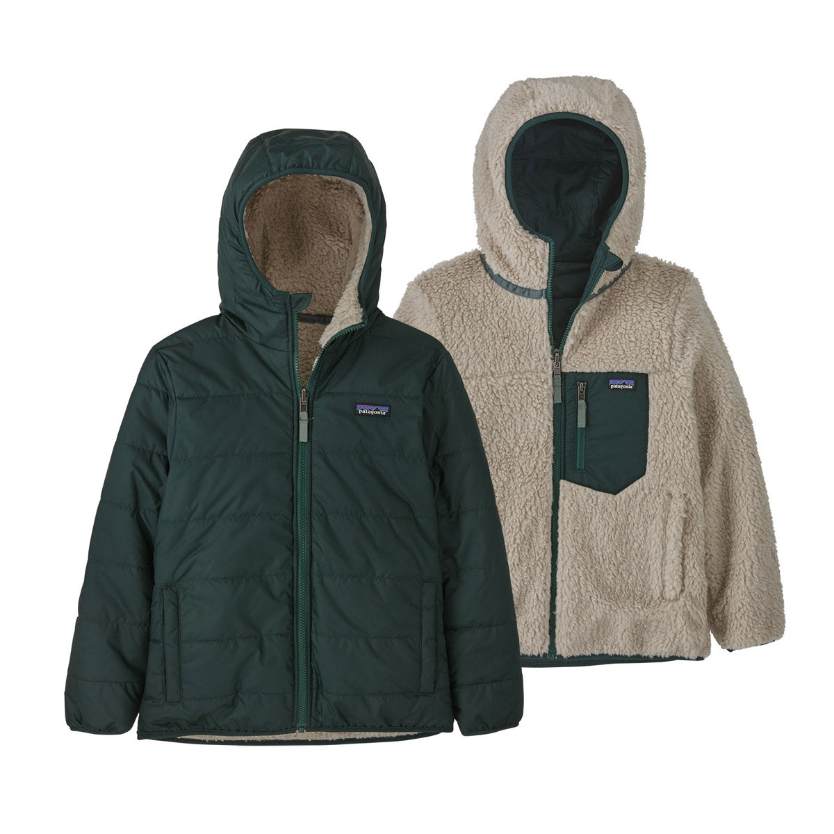 Patagonia Kids' Reversible Ready Freddy Hoody Northern Green