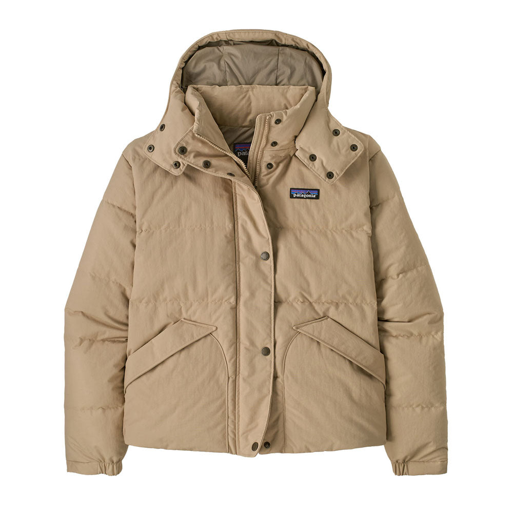 Patagonia Womens Downdrift Jacket Oar Tan w/Seabird Grey