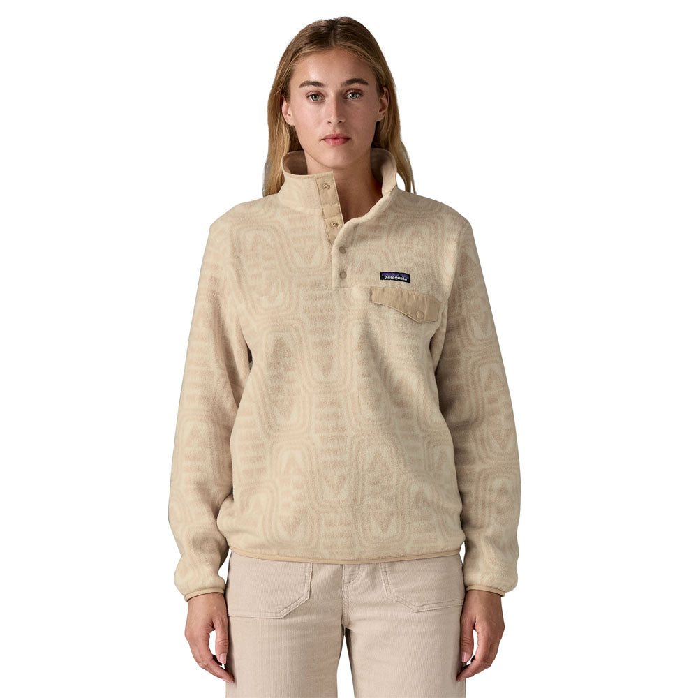 Patagonia Womens Lightweight Synchilla Snap-T Pullover Flow: Dyno White