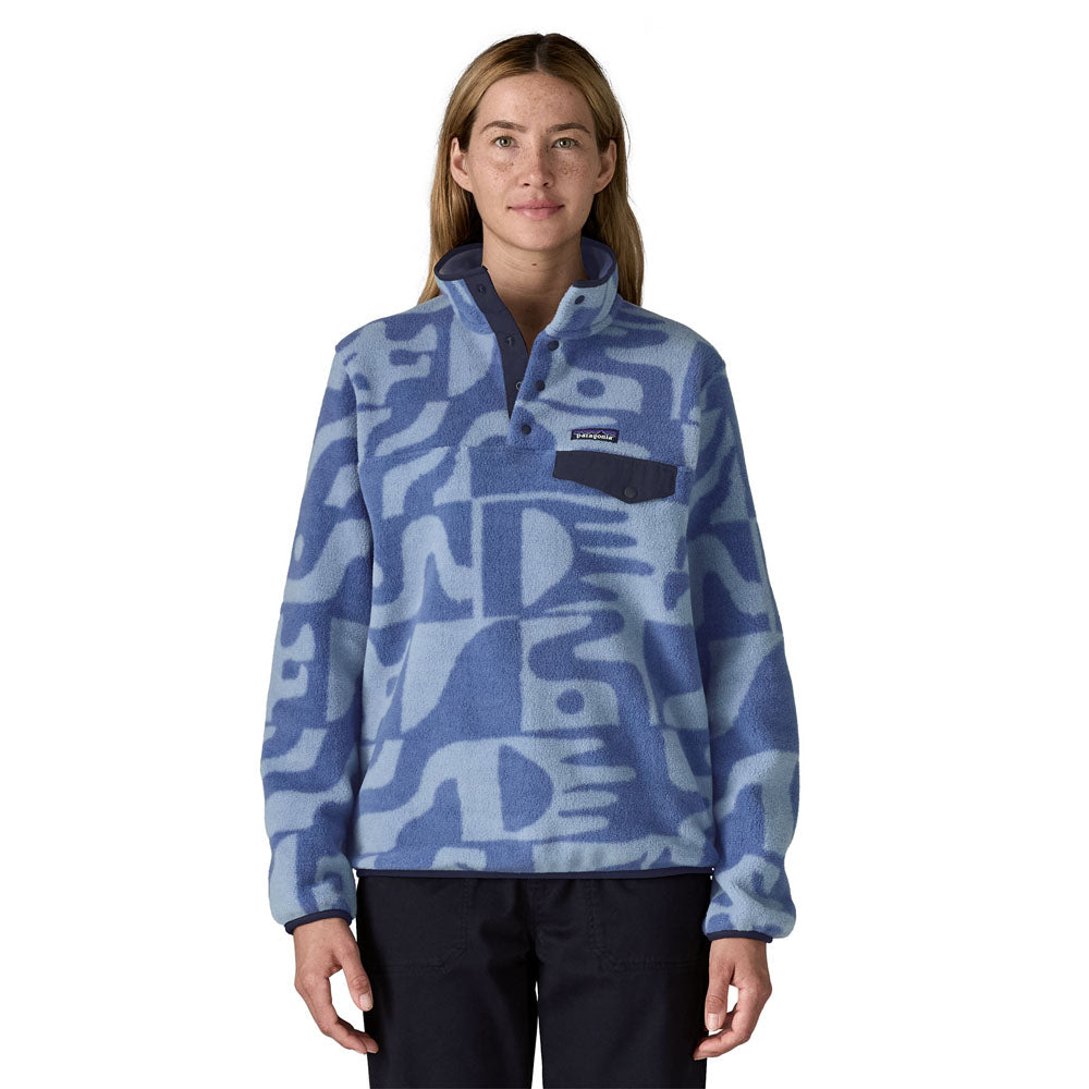 Patagonia Womens Lightweight Synchilla Snap-T Pullover Mother Tree: Barnacle Blue