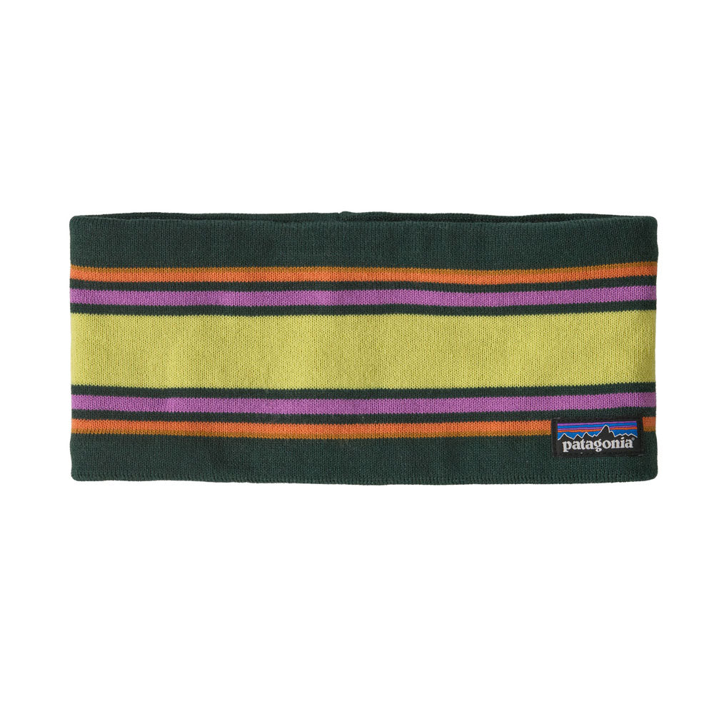 Patagonia Powder Town Headband Summit Stripe: Cascade Green