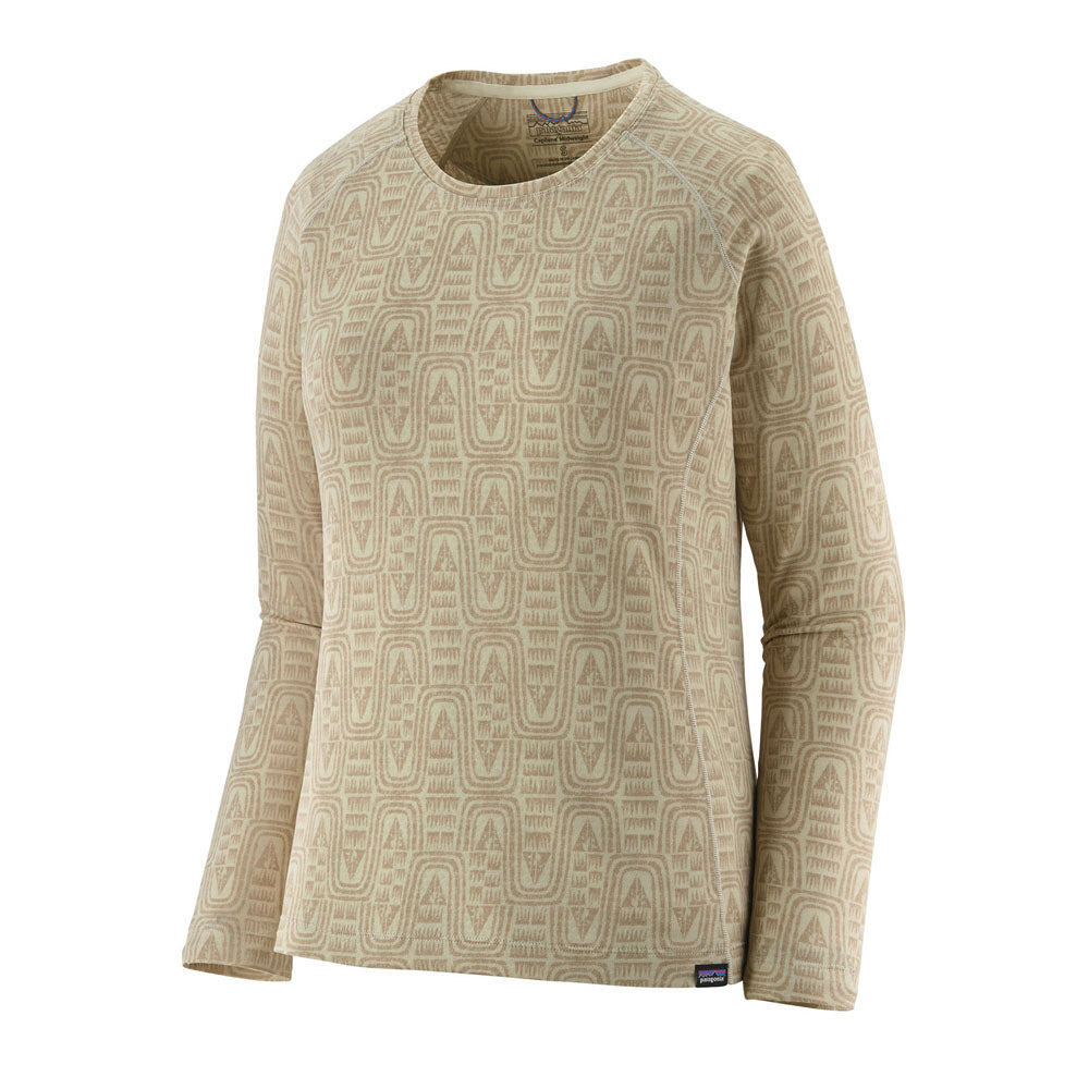 Patagonia Womens Capilene Midweight Crew Flow: Dyno White