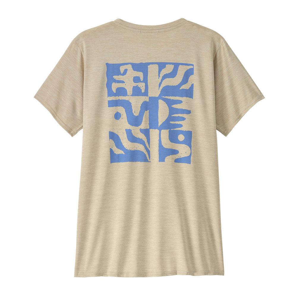 Patagonia Womens Capilene Cool Daily Graphic Shirt - Waters other Rays: Pumice X-Dye / M