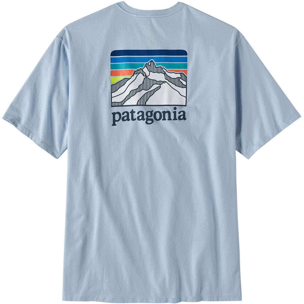 Patagonia Men&#39;s Line Logo Ridge Pullovercket Responsibili-Tee Chilled Blue