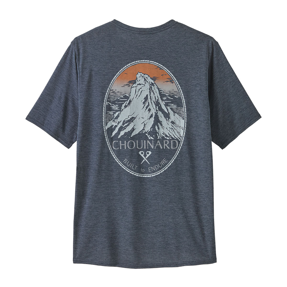 Patagonia Mens Capilene Cool Daily Graphic Shirt - Lands Chouinard Crest: Smolder Blue X-Dye