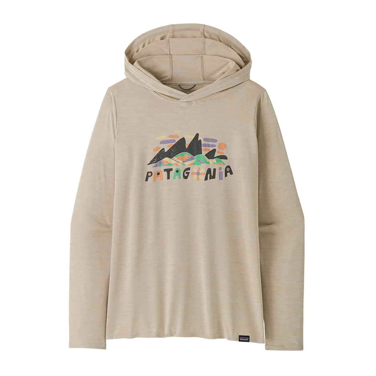 Patagonia Womens Capilene Cool Daily Graphic Hoody Fitz Roy uperbloom: Pumice X-Dye / S