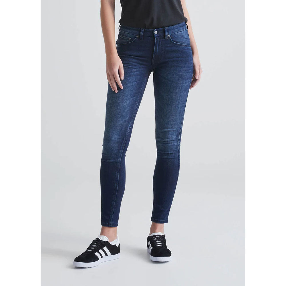 DU/ER Women&#39;s Performance Denim Mid Rise Skinny - 28&quot; Inseam Meteorite