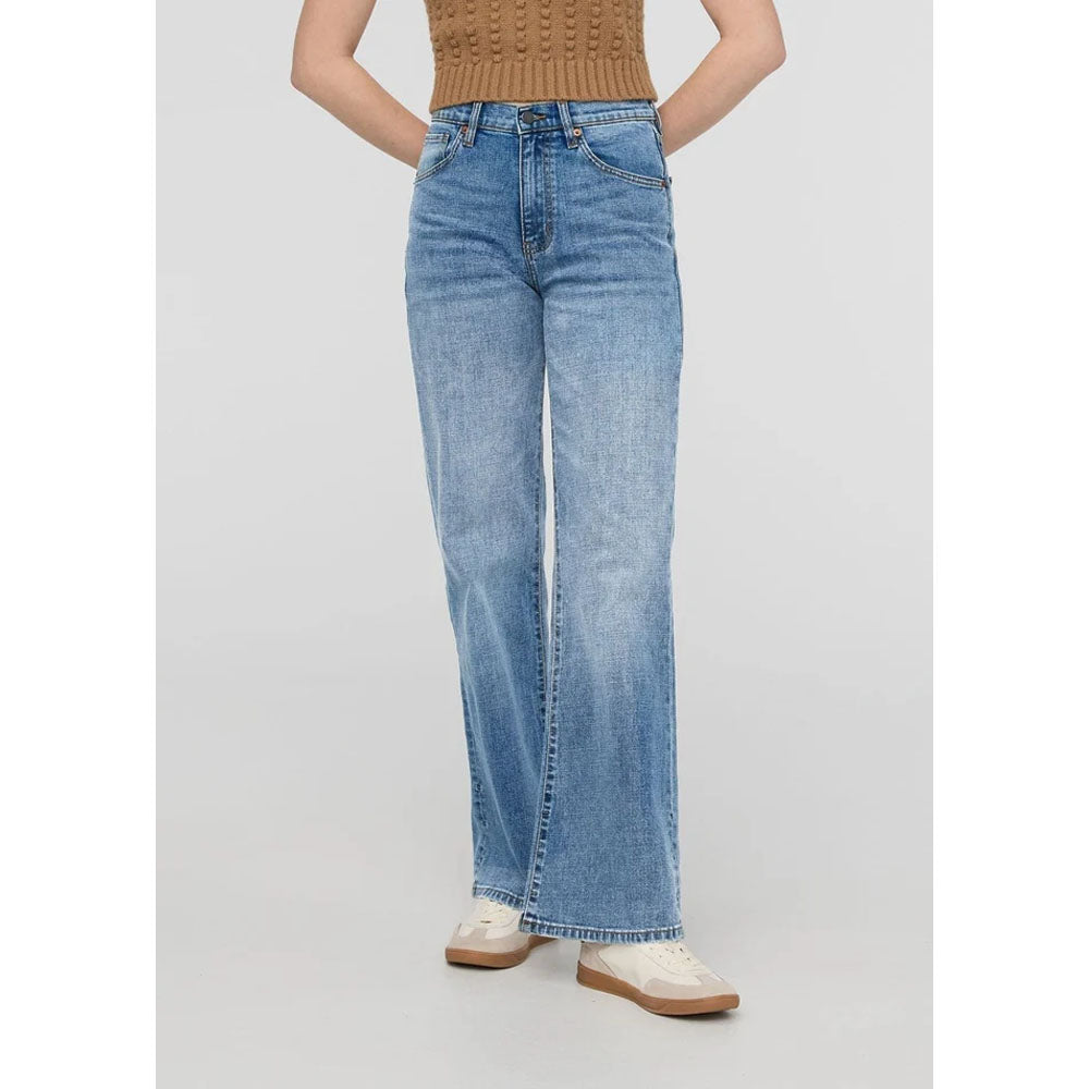DU/ER Women's Midweight Performance Denim Wide Leg - 33" Inseam Vintage Blue