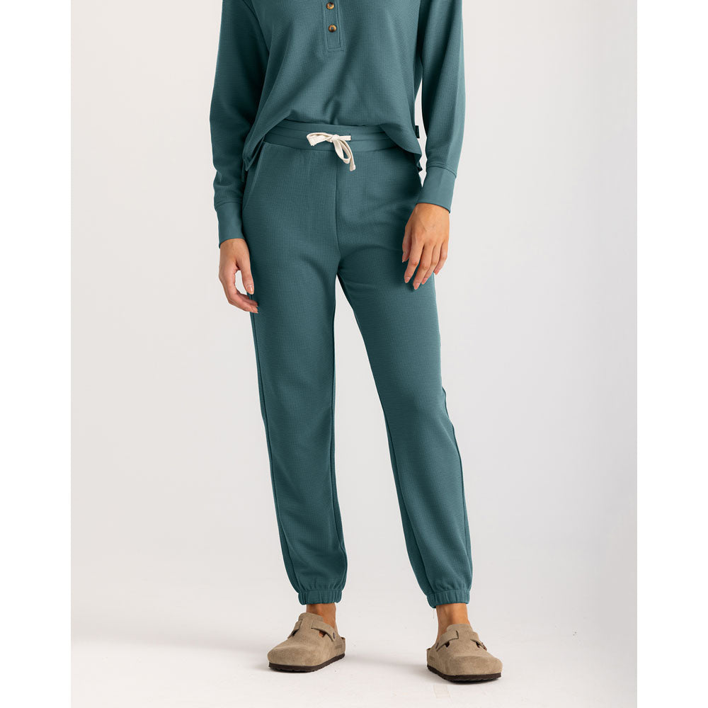 Free Fly Apparel Womens Waffle Jogger Sea Pine