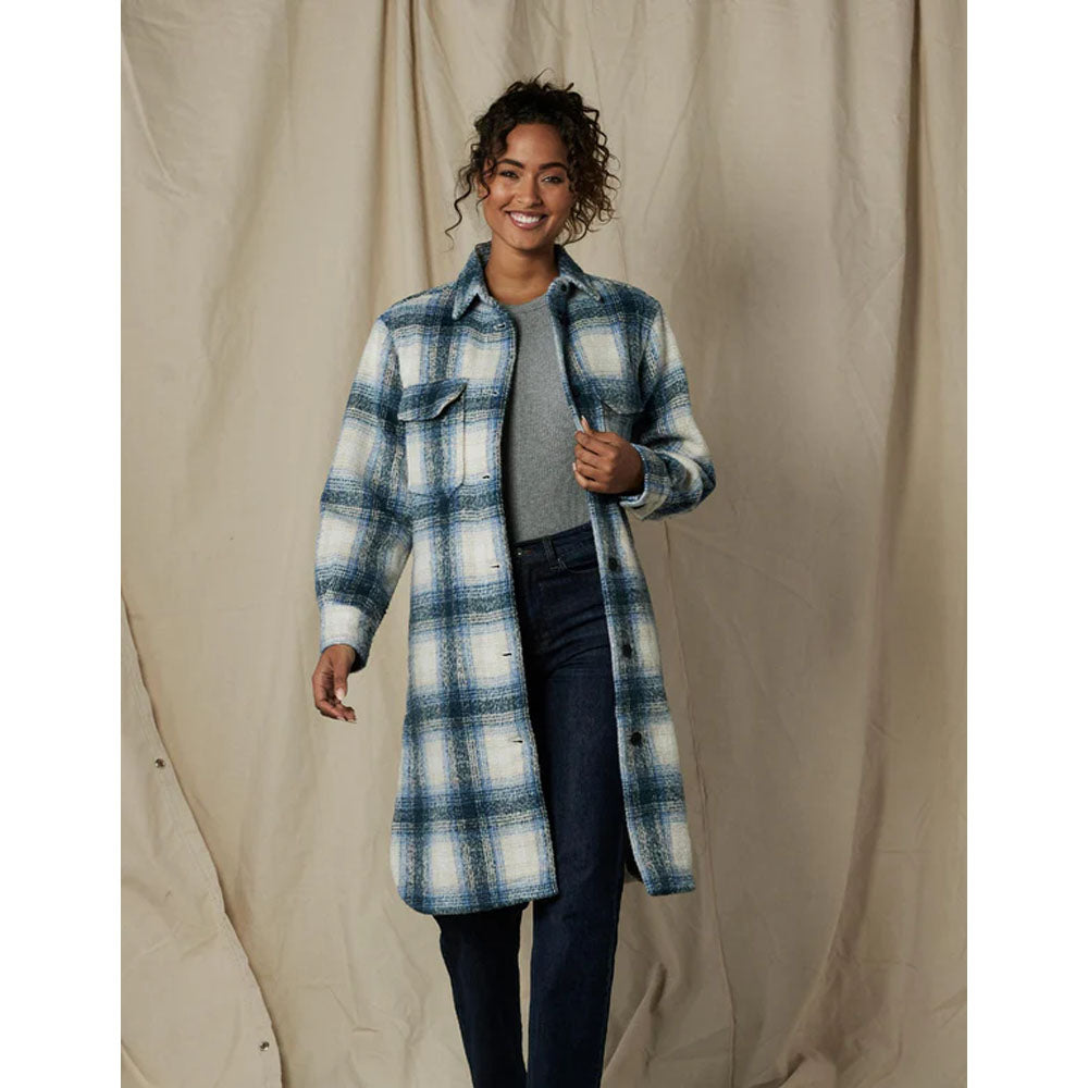 The Normal Brand Women&#39;s Toni Duster Jacket Blue Plaid