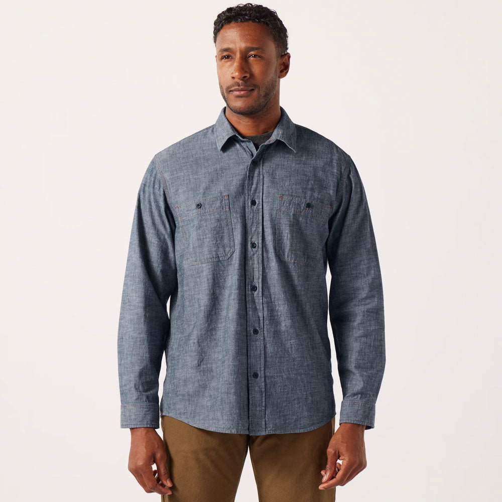 Filson Men&#39;s Chambray CPO Shirt Rinsed Indigo Chambray