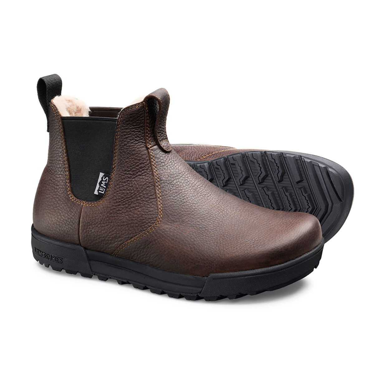 Lems Mens Chelsea Boot Tuff Waterproof Dark Roast