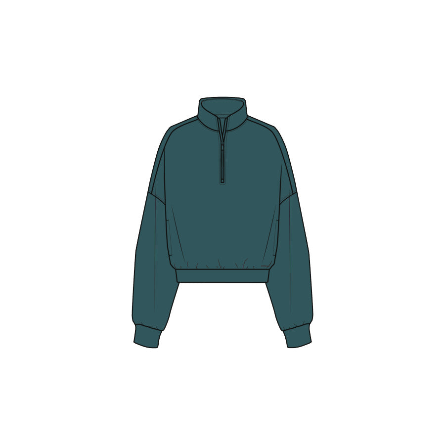 Prana W Shea Soft Relaxed Half Zip 401 Coast
