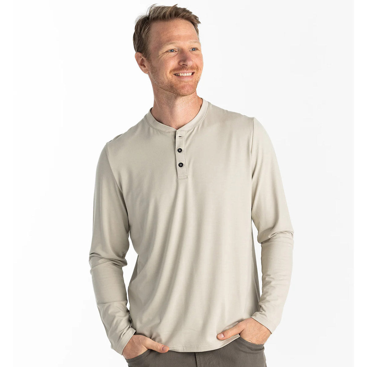 Men&#39;s Bamboo Flex Long Sleeve Henley