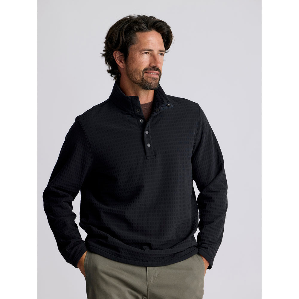 Free Fly Apparel Mens Gridback Fleece Snap Pullover Black
