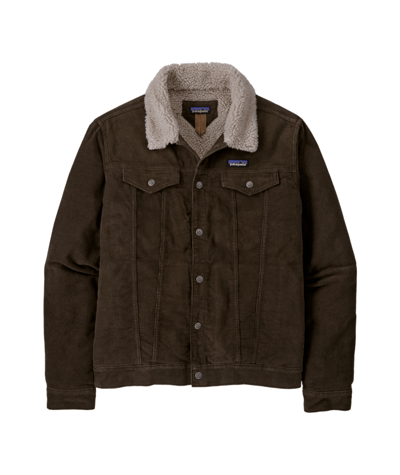 Patagonia Mens Pile Lined Trucker Jacket Dark Walnut