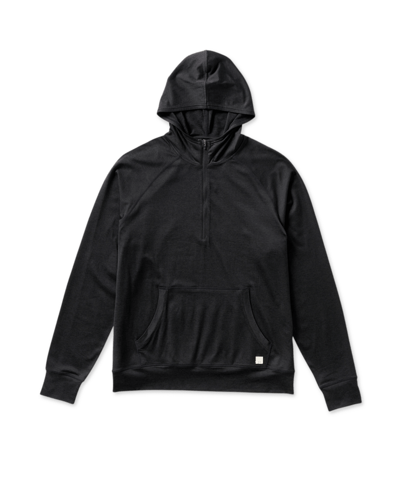 Vuori Men&#39;s Ponto Performane 1/2 Zip Hoodie HBK Black Heather