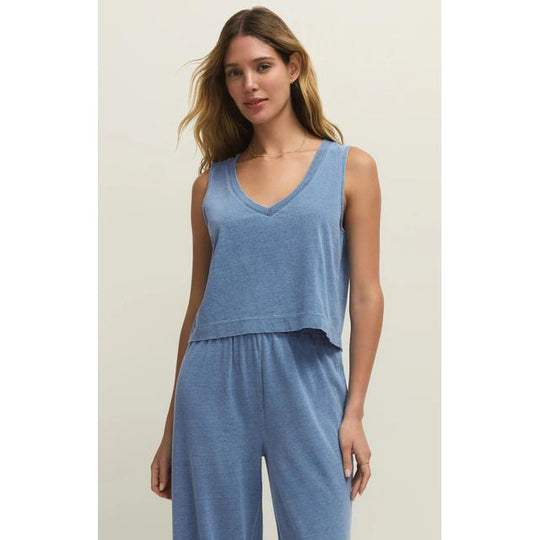 Women's Sloane V-Neck Jersey Denim Tank
