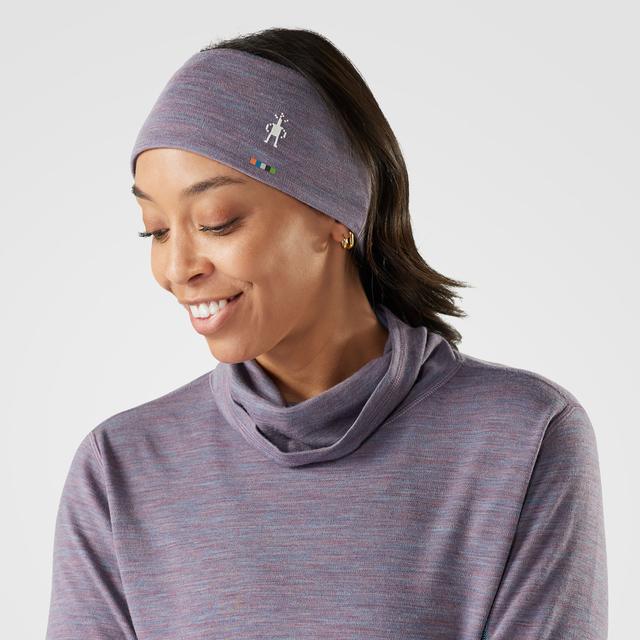 Smartwool Thermal Merino Reversible Headband Q42 Chalk Violet Heather/nNightfall Blue