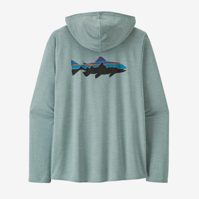 Patagonia Men&#39;s Capilene Cool Daily Graphic Hoody FTTX Fitz Roy Trout: Thermal Blue X-Dye