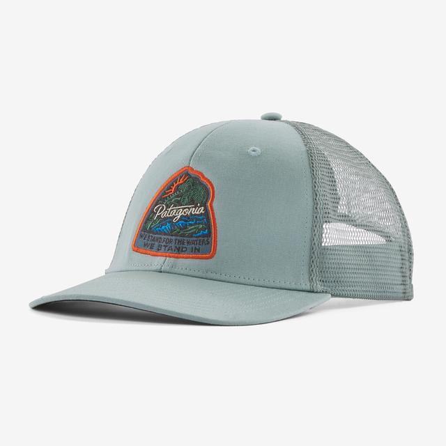 Patagonia Take a Stand Trucker Hat BATB Bayou Badge: Thermal Blue