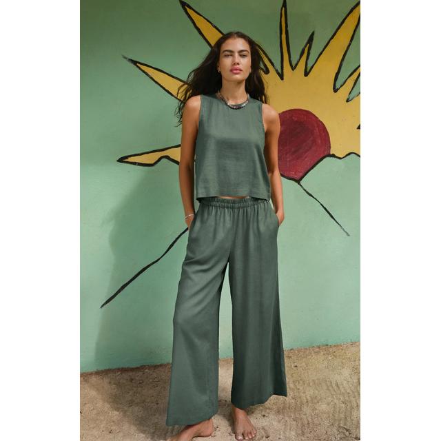 Z Supply W Scout Linen Pant EVG Everglade