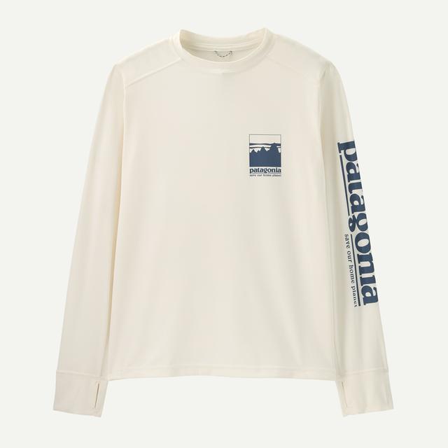 Patagonia Kids Long Sleeved Capilene Silkweight T-Shirt AIWT Alpine Icon: White