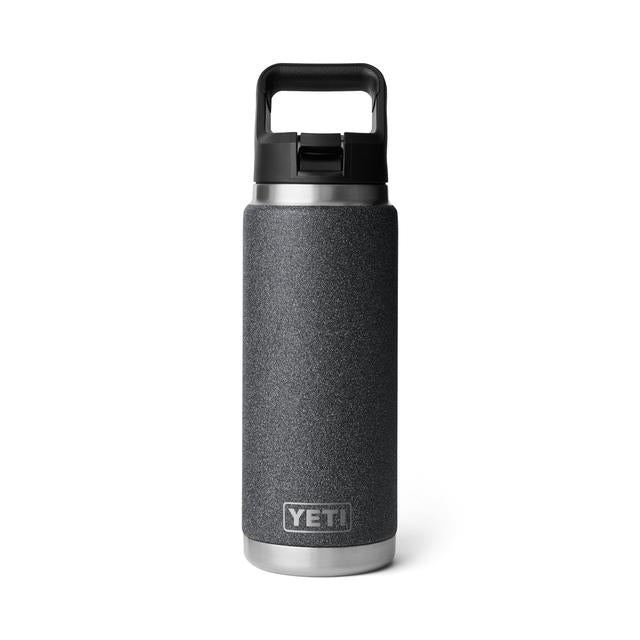Yeti Rambler 26oz Straw Bottle with Color-Matched Straw Cap Black Stone