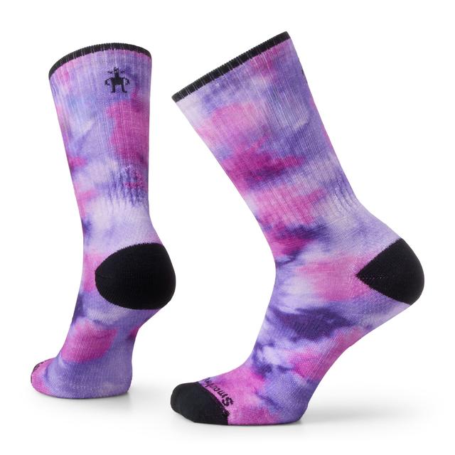 Smartwool Athletic Far Out Tie Dye Print Targeted Cushion Crew Socks L90 Purple Iris