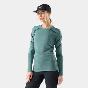 Smartwool Womens Intraknit Thermal Merino Base Layer Crew R28 Dusty Teal/Charcoal