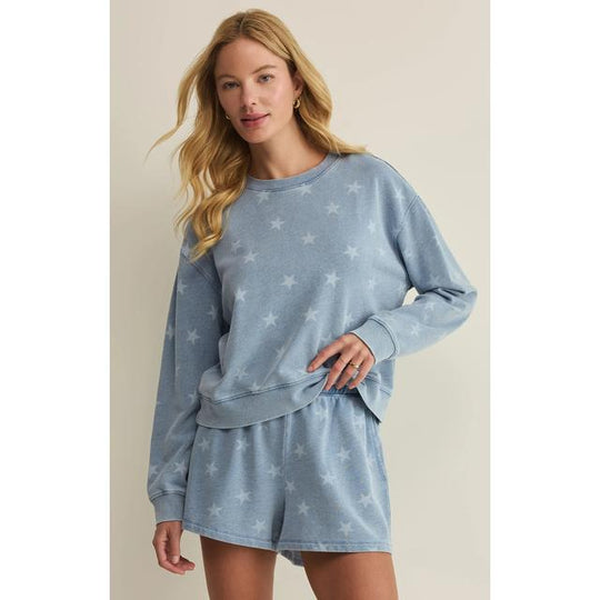Women's Written Stars Denim Sweatshirt