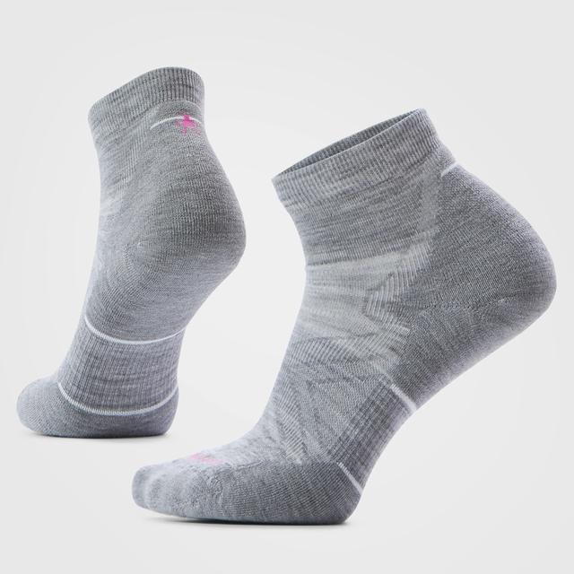 Smartwool Womens Run Targeted Cushion Ankle Socks P74 Light Grey/White