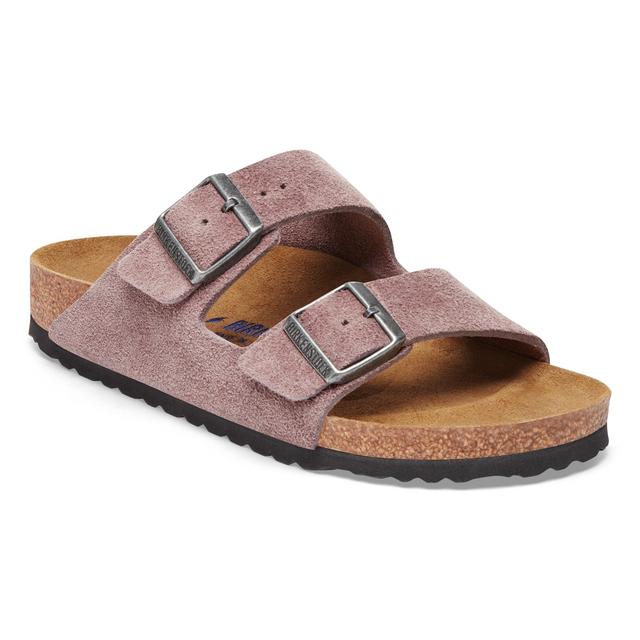 Birkenstock Arizona Soft Footbed Suede Leather - Narrow Faded Purple