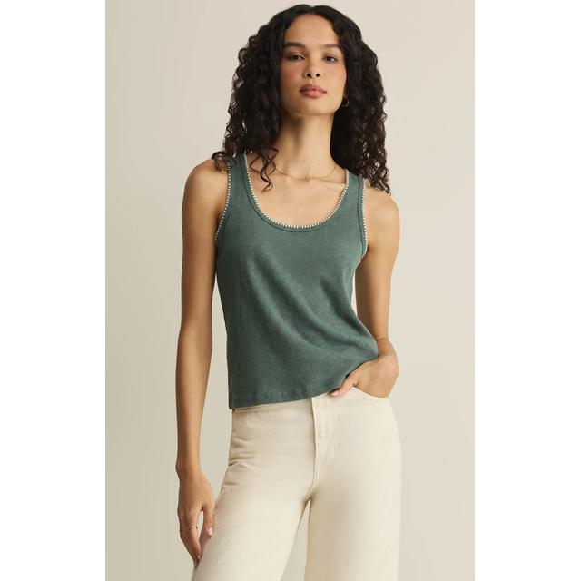 Z Supply W Julian Crochet Tank EVG Everglade