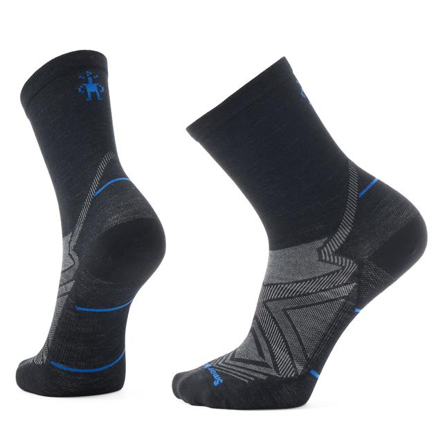 Smartwool Mens Run Zero Cushion Mid Crew Socks 001 Black