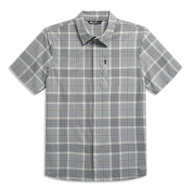 Outdoor Research M Astroman SS Sun Shirt 3058 Light Pewter Plaid