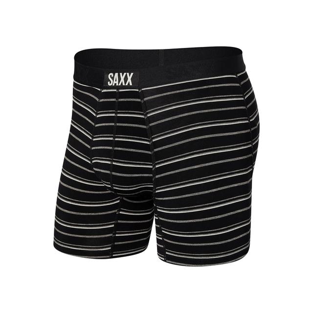 Saxx Underwear Co. Mens Vibe Super Soft Boxer Brief BCO Black Coast Stripe: