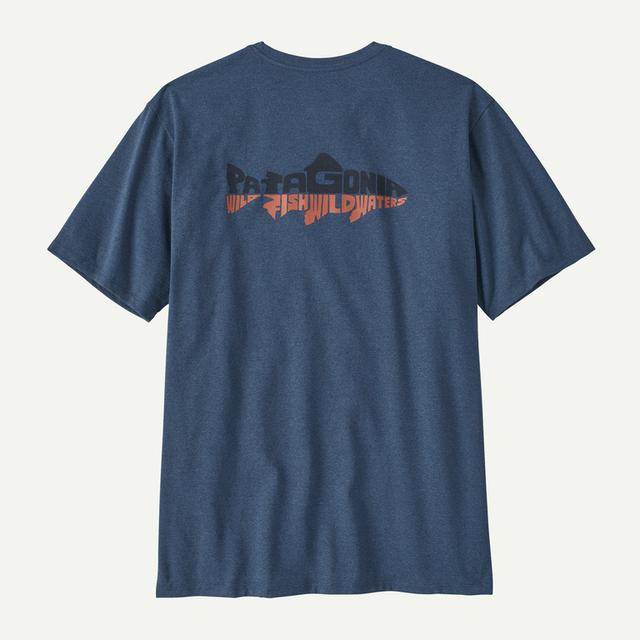 Patagonia Mens Wild Waterline Pocket Responsibili-Tee Utility Blue