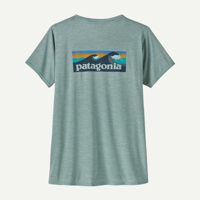 Patagonia Womens Capilene Cool Daily Graphic Shirt - Waters Boardshort ogo: Thermal Blue X-Dye / L