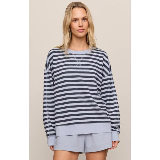 Women's Everyday French Terry Striped Crew