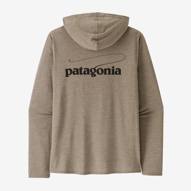 Patagonia Men&#39;s Capilene Cool Daily Graphic Hoody CDX Casting Logo: Seabird Grey X-Dye / S