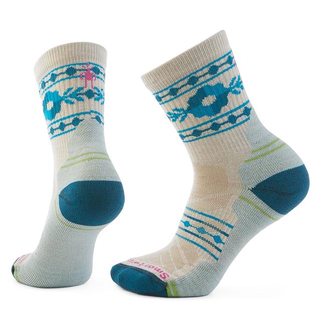 Smartwool W Hike Light Cushion Retro Floral Mid Crew A81 Moonbeam