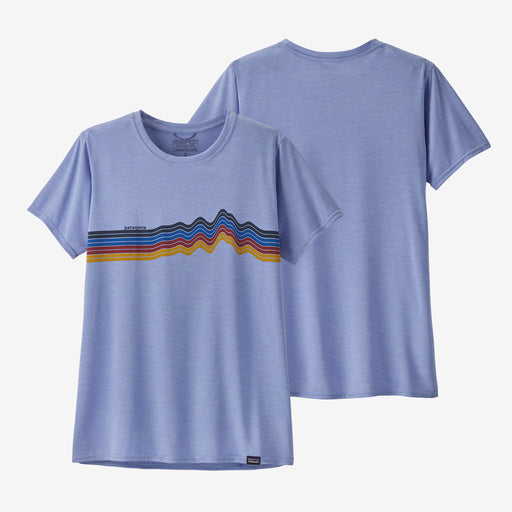 Patagonia Women's Cap Cool Daily Graphic Shirt RPAX Ridge Rise Stripe: Pale Periwinkle X-Dye