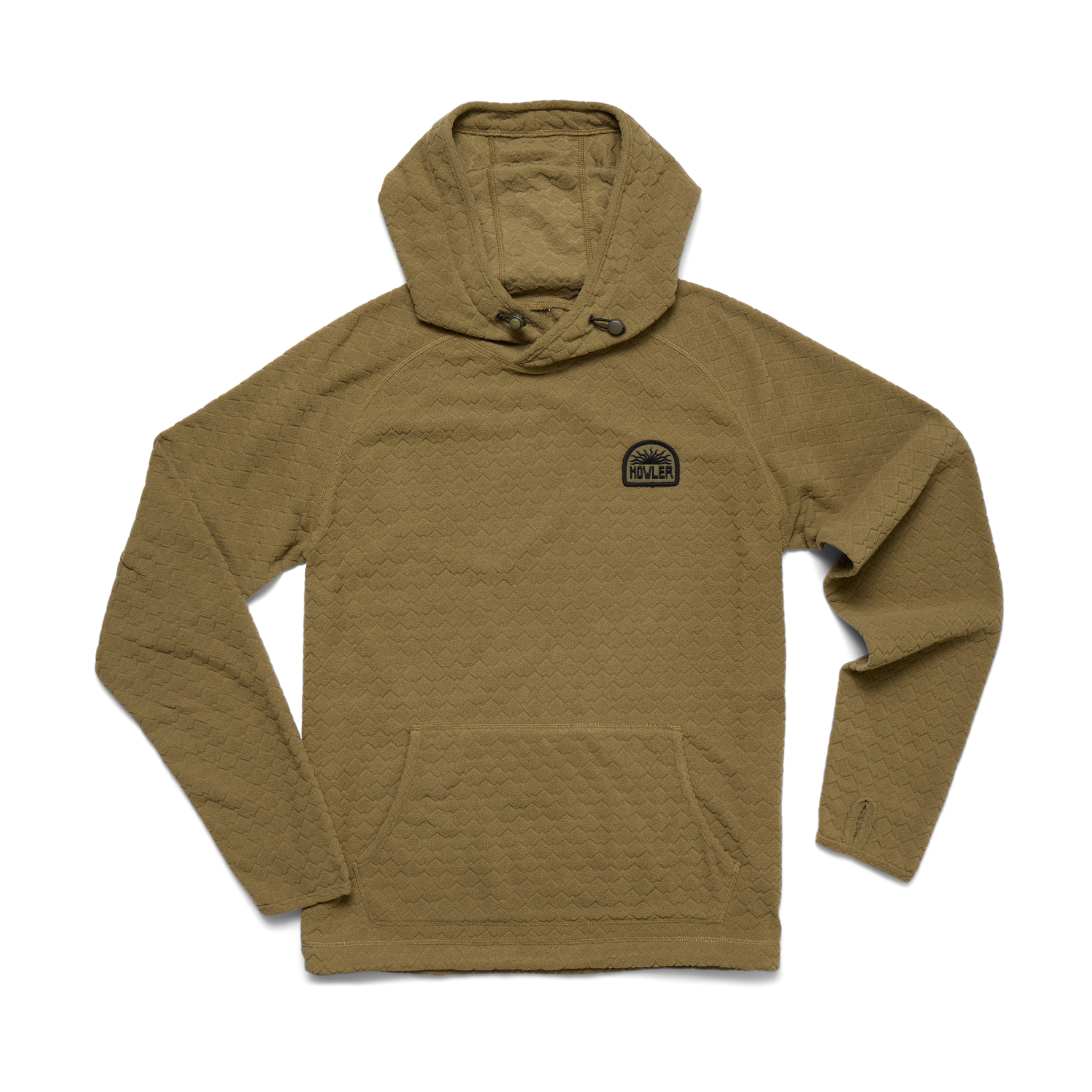 Howler Brothers Mens Palo Duro Grid Fleece Hoodie MIN Mink Brown