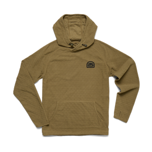 Howler Brothers Mens Palo Duro Grid Fleece Hoodie MIN Mink Brown