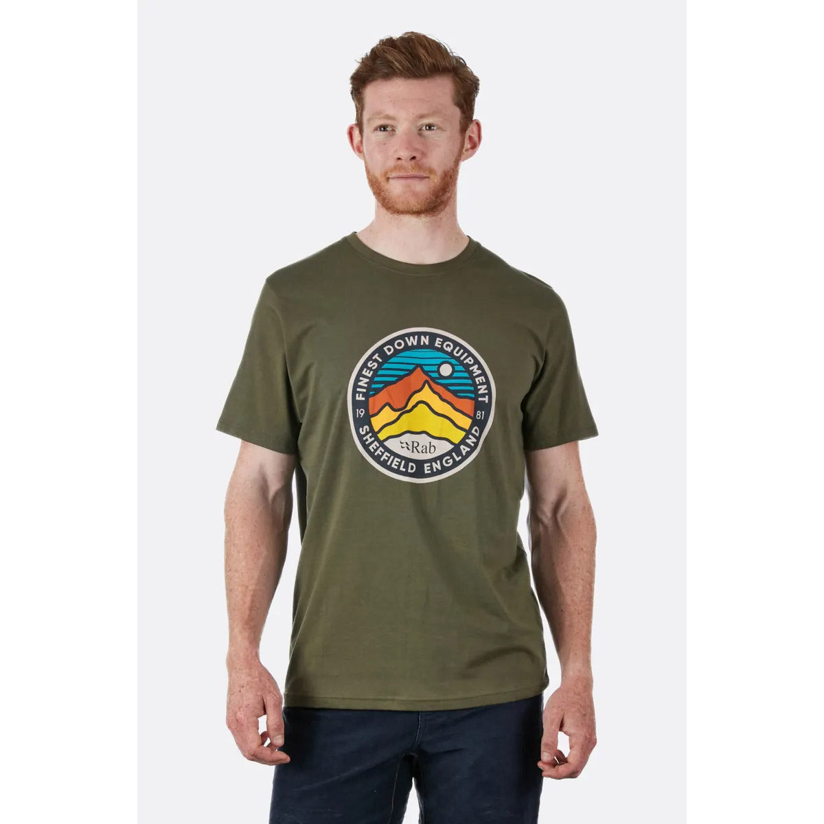 Rab Men&#39;s Stance 3 Peaks Organic Cotton Tee Army