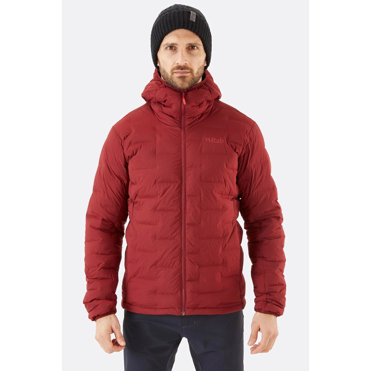 Rab Men&#39;s Cubit Stretch Down Hooded Jacket Oxblood Red